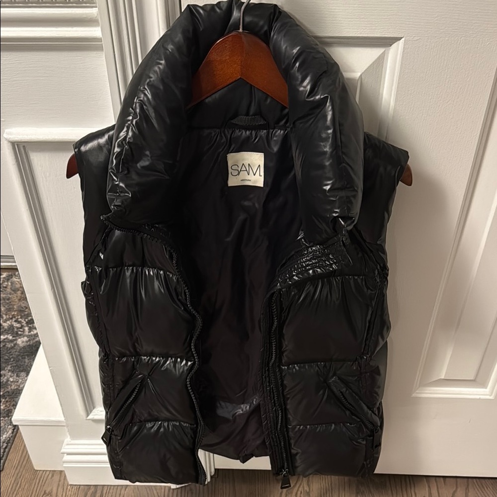 SAM Black Puffer Vest, women’s Medium.